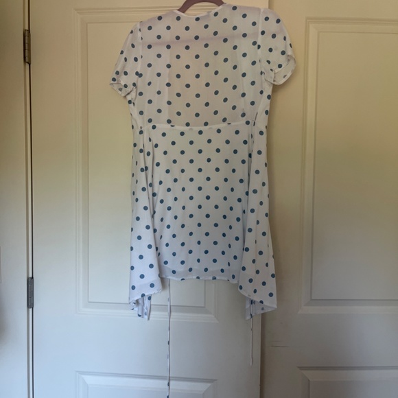 Gili Mini Wrap Dress in Blue Polka Dot - Picture 4 of 6